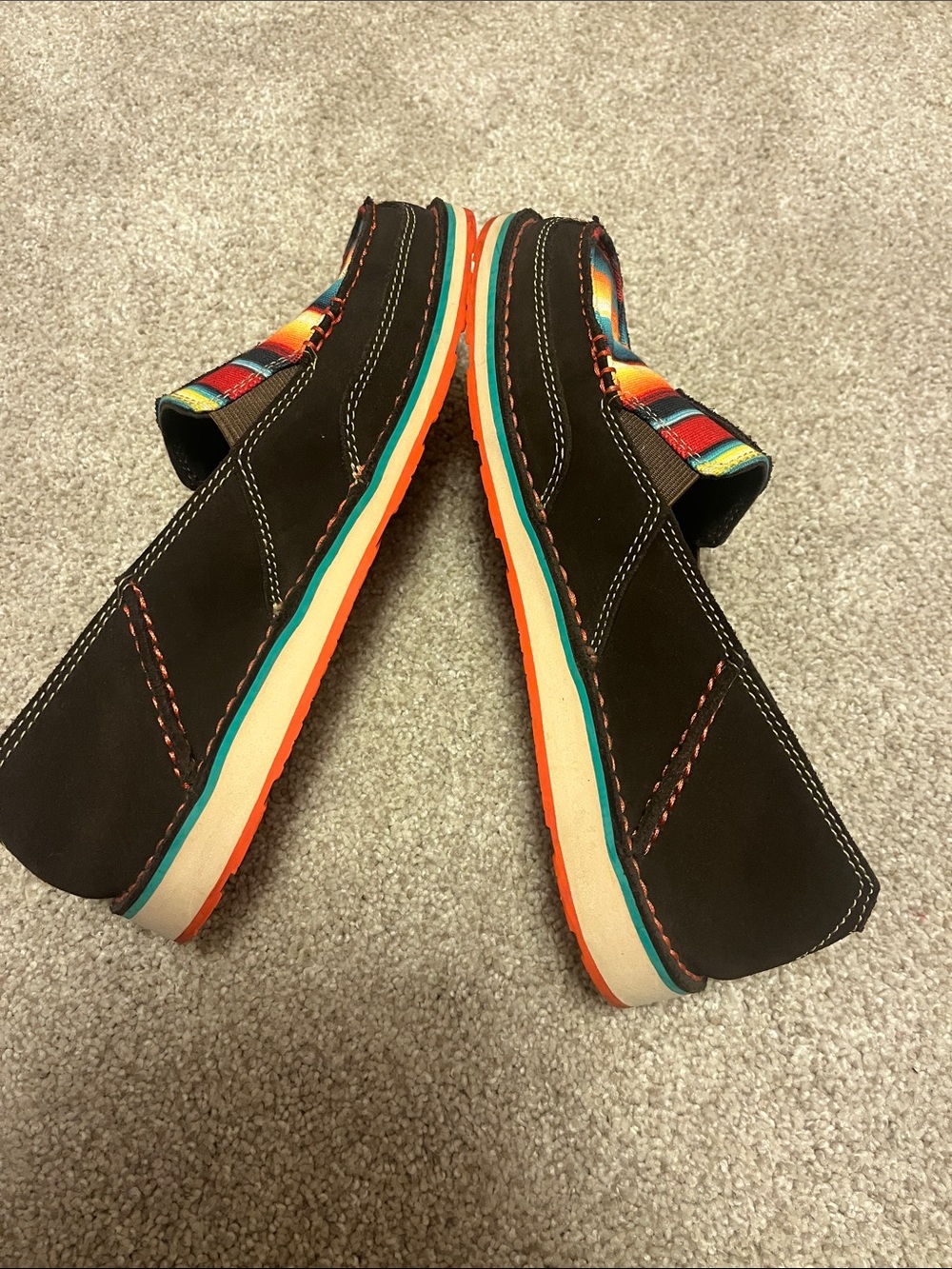 Ariat Casual Slip-On Shoes in Multicolor Striped Canvas - Picture 3 of 5